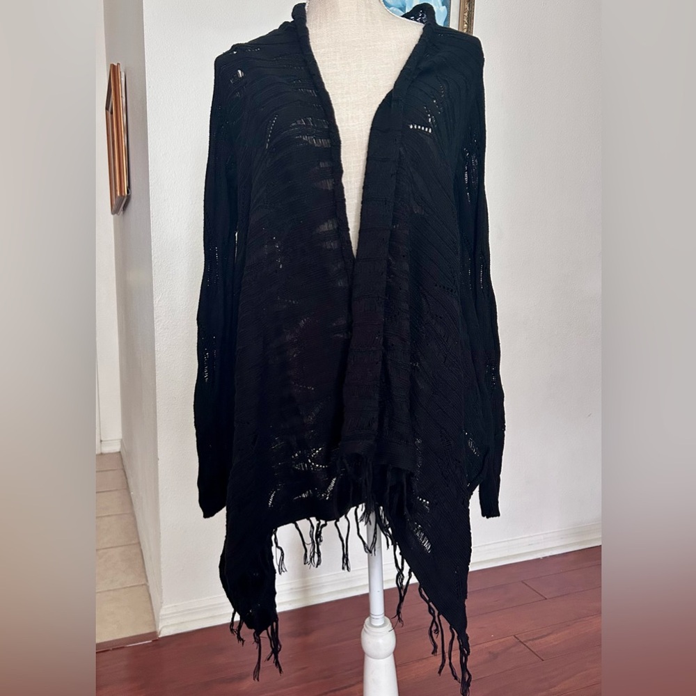 Billabong Black Open-Knit Cardigan